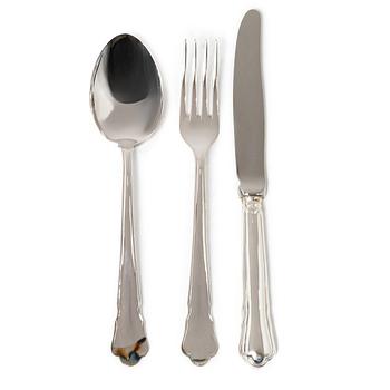 A 36-piece silver cutlery service, model Chippendale, EJA, 20207.