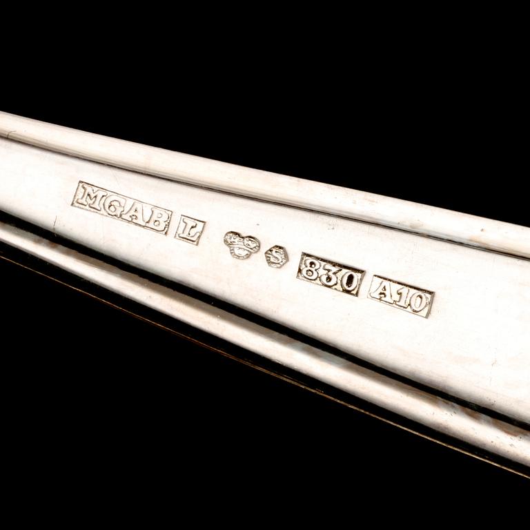 SKEDAR, 10 st, silver, Mema, Lidköping, 1900-talets andra hälft. Vikt 315 g.