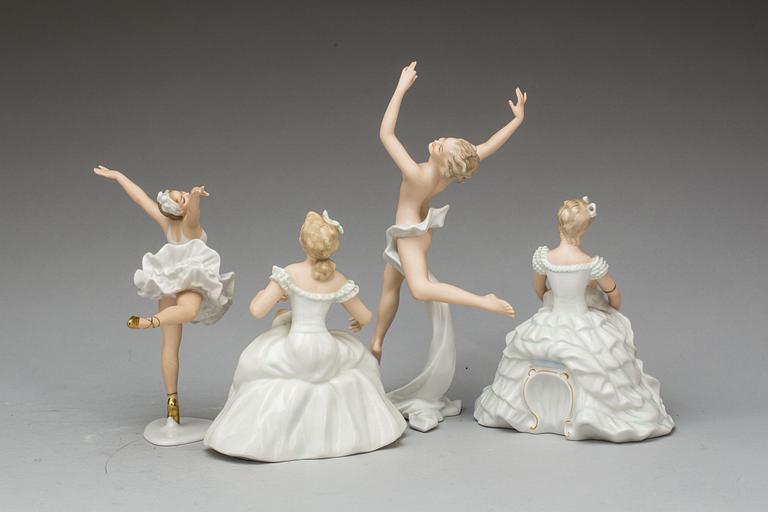 FIGURINER, 4 st, porslin, Wallendorf.