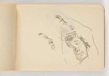 Lotte Laserstein, 10 små skissblock med teckningar.