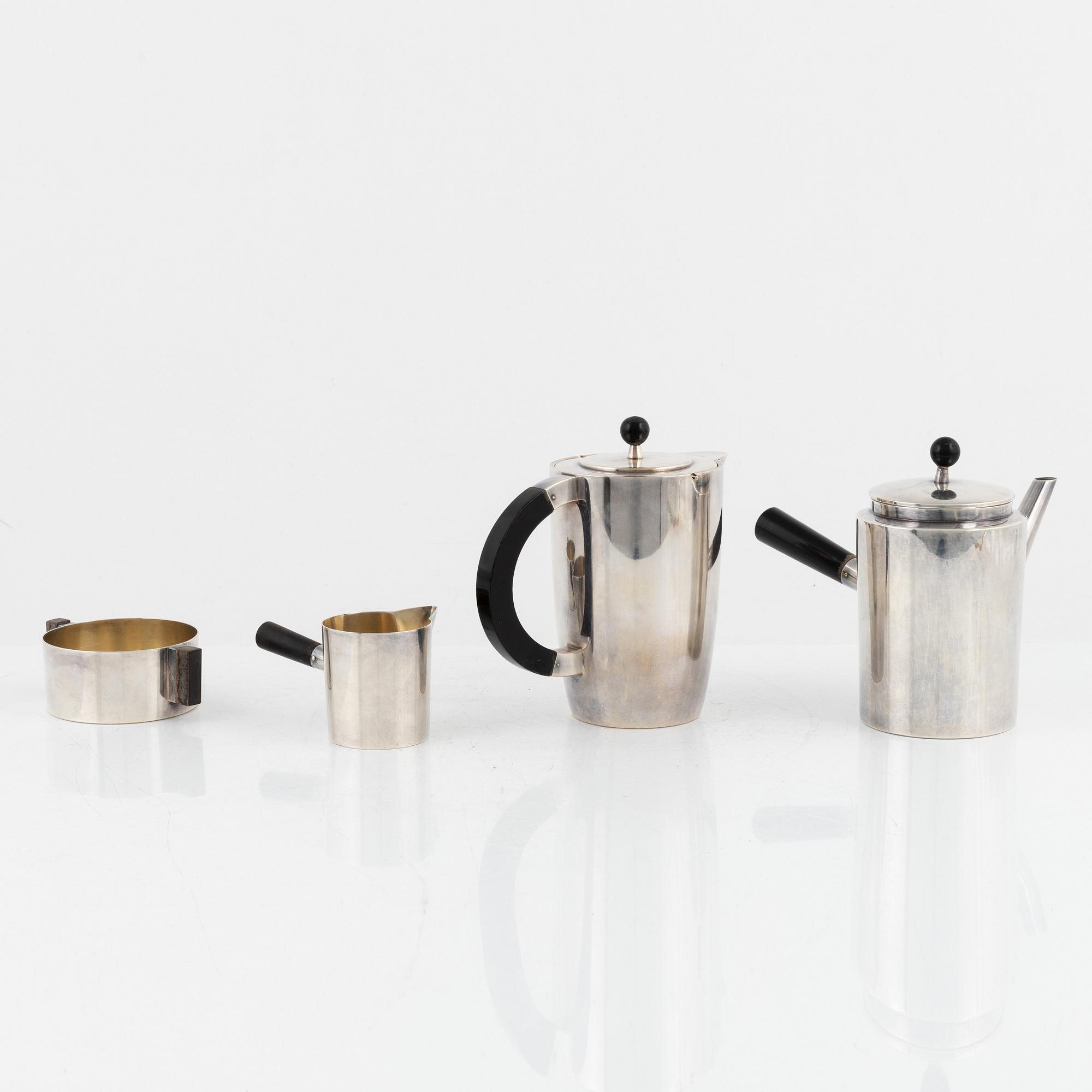 Jacob Ängman, a four-piece silver-plate coffee service, GAB, Sweden, 1930's/40's.