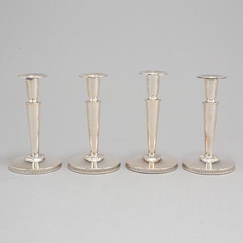 Four silver candle sticks, Göteborg, 1980's.