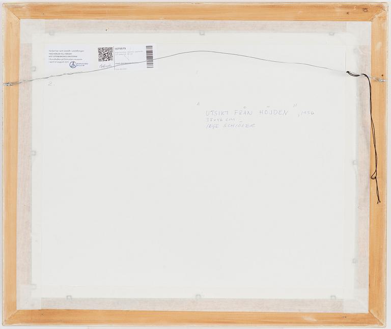 Inge Schiöler, watercolour, signed and dated -56.