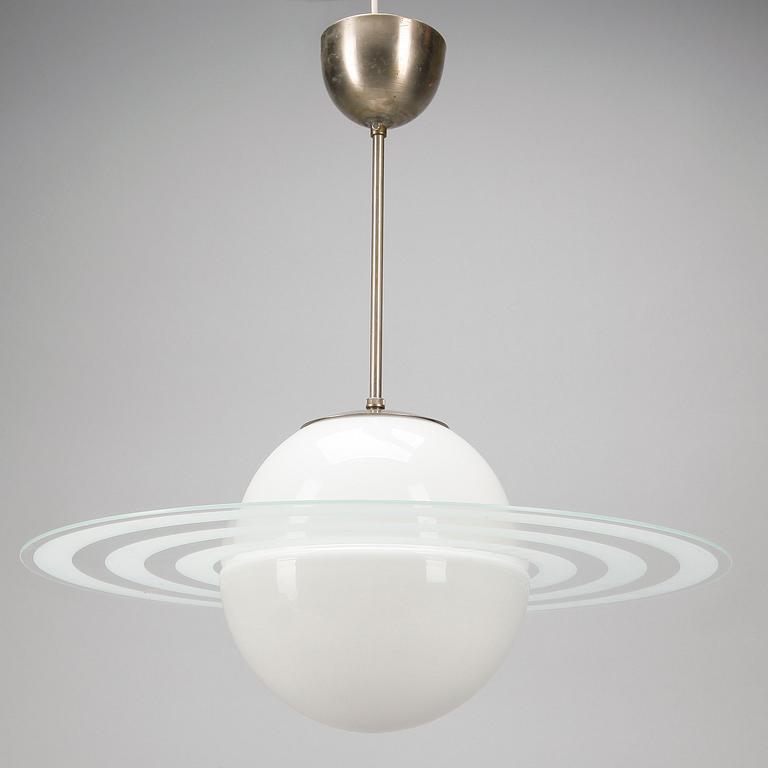 TAKLAMPA, glas, "Saturnus", 1900-talets andra hälft. Höjd ca 58 cm.