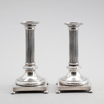 LJUSSTAKAR, 1 par, nysilver, CG Hallberg.