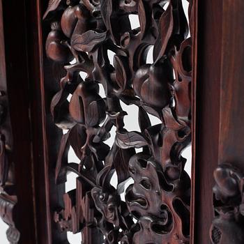 A massive zitan recessed-leg long table 'Jiaotousun Qiotouan', Qing dynasty, 19th century.
