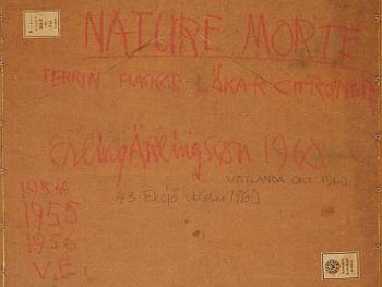 Erling Ärlingsson, "Nature morte" (Terrin, flaskor, lökar, citroner).