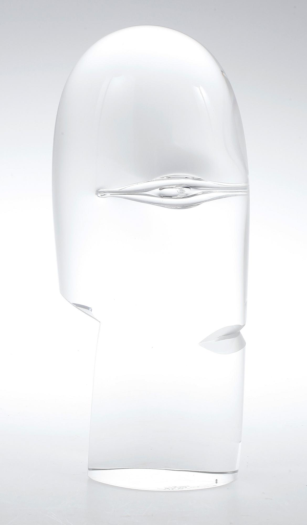 GÖRAN WÄRFF, skulptur, glas "profil", Kosta Boda, unik, signerad.
