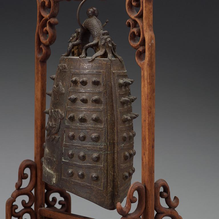 An archaistic bronze temple bell, Ming dynasty (1368-1644).