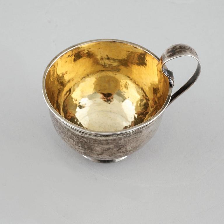 A Swedish 19th century parcel-gilt cup, mark of Johan Westerberg, Piteå (1807-1829).