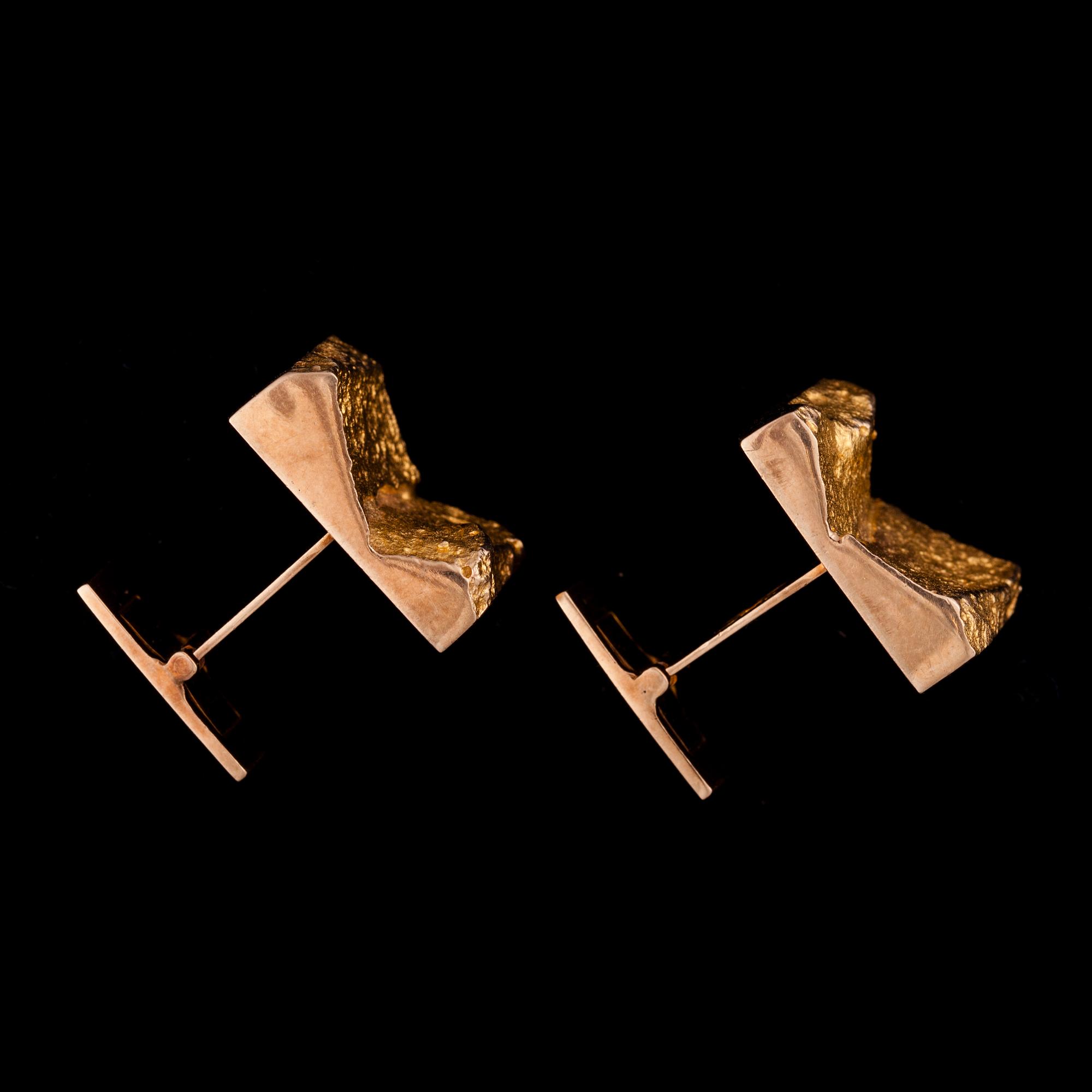 MANSCHETTKNAPPAR, 14K guld, Björn Weckström, Lapponia 1966. Vikt 15 g.