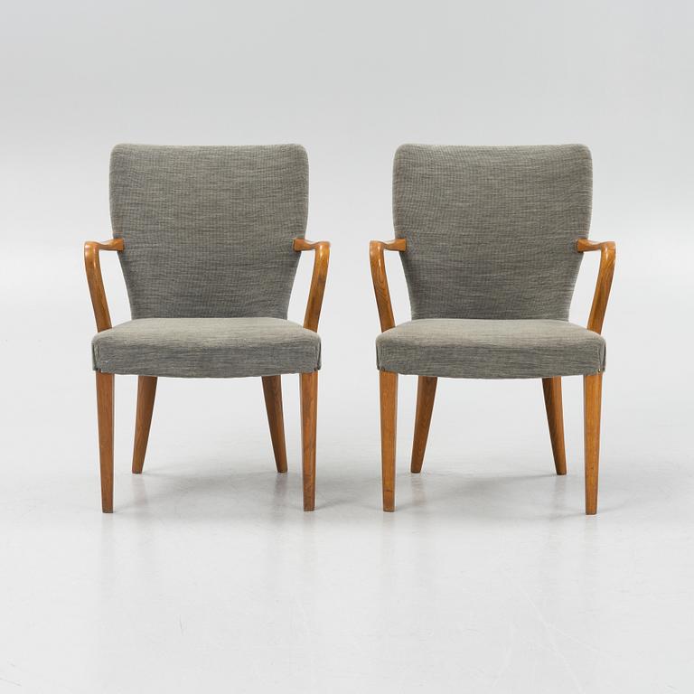 A pair of Swedish Modern armchairs, 1957.