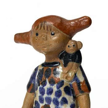 Lisa Larson, figurin, stengods, "Pippi Långstrump", Gustavsberg, 1969-71.