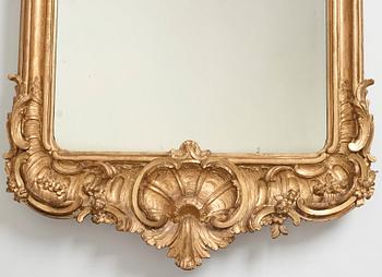 A Swedish Rococo mid 18th century mirror.