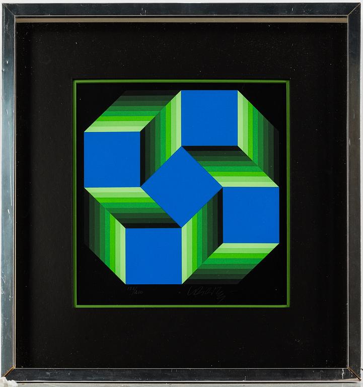 VICTOR VASARELY, silk screen in colours, signed and numbered 178/200 in pencil.