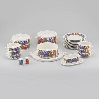 MATSERVIS, 46 delar, porslin, "Acapulco", Villeroy & Boch, Luxemburg, 1900-talets andra hälft.