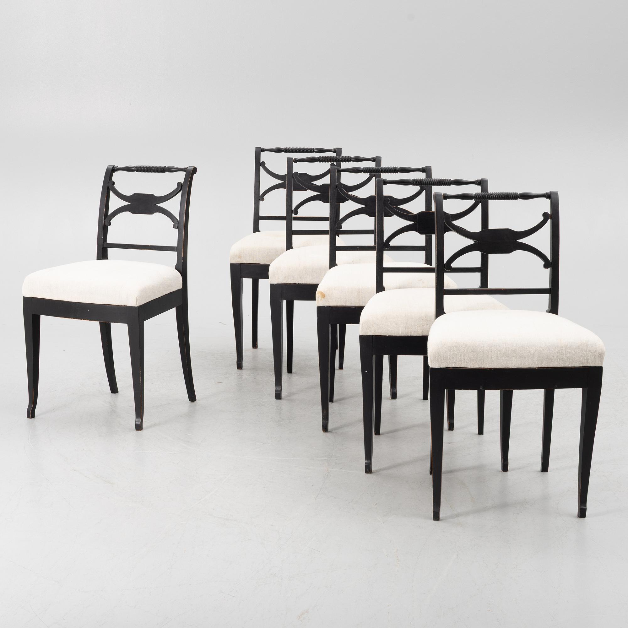 Chairs, 6 pcs, 19th century, Trafalgar type.
