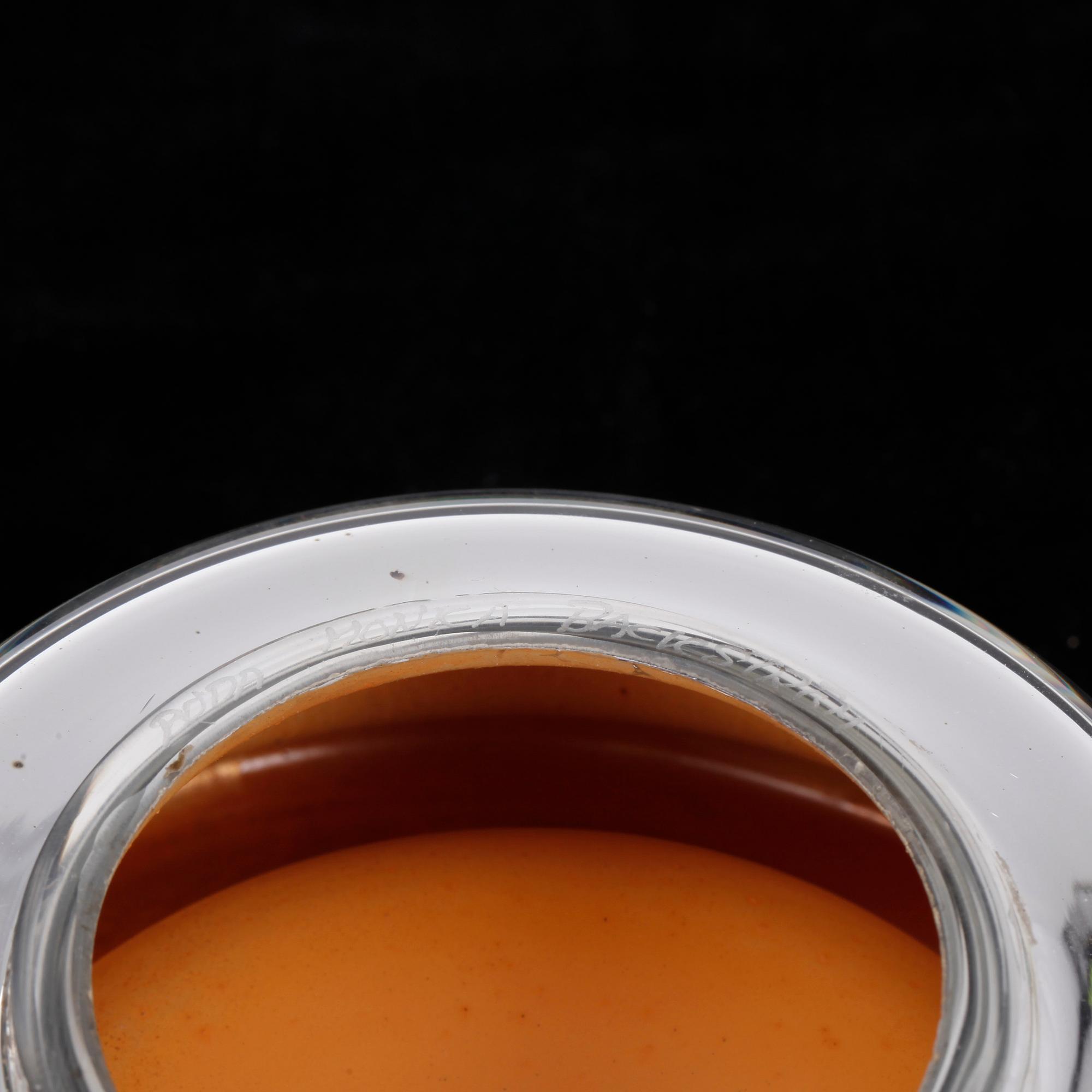 SKÅL, glas med silverlegering, Monica Backström, Boda, signerad.