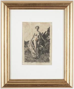 Anders Zorn · ANDERS ZORN, etsing, sign o dat i plåten 1907.