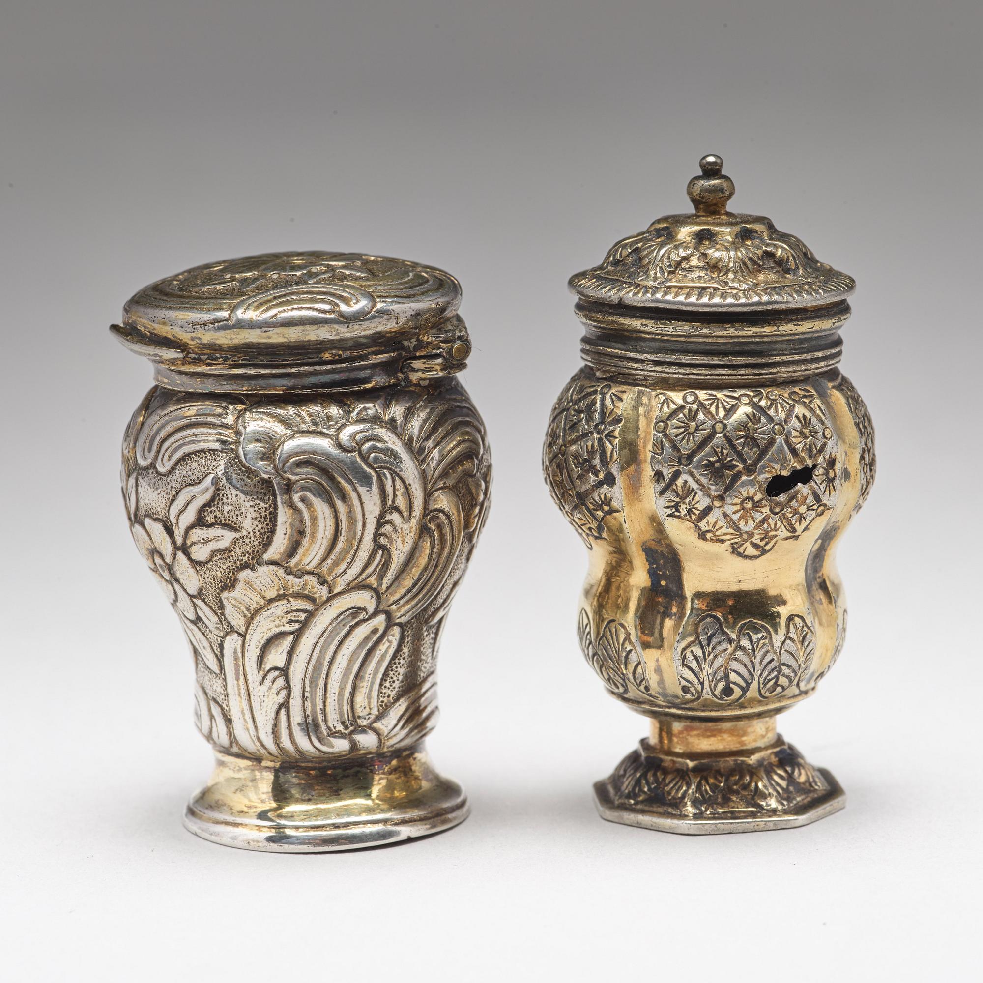Two 18th century silver-gilt snuff-boxes, one marked Jacob Lampa, Stockholm 1764 and one unmarked.