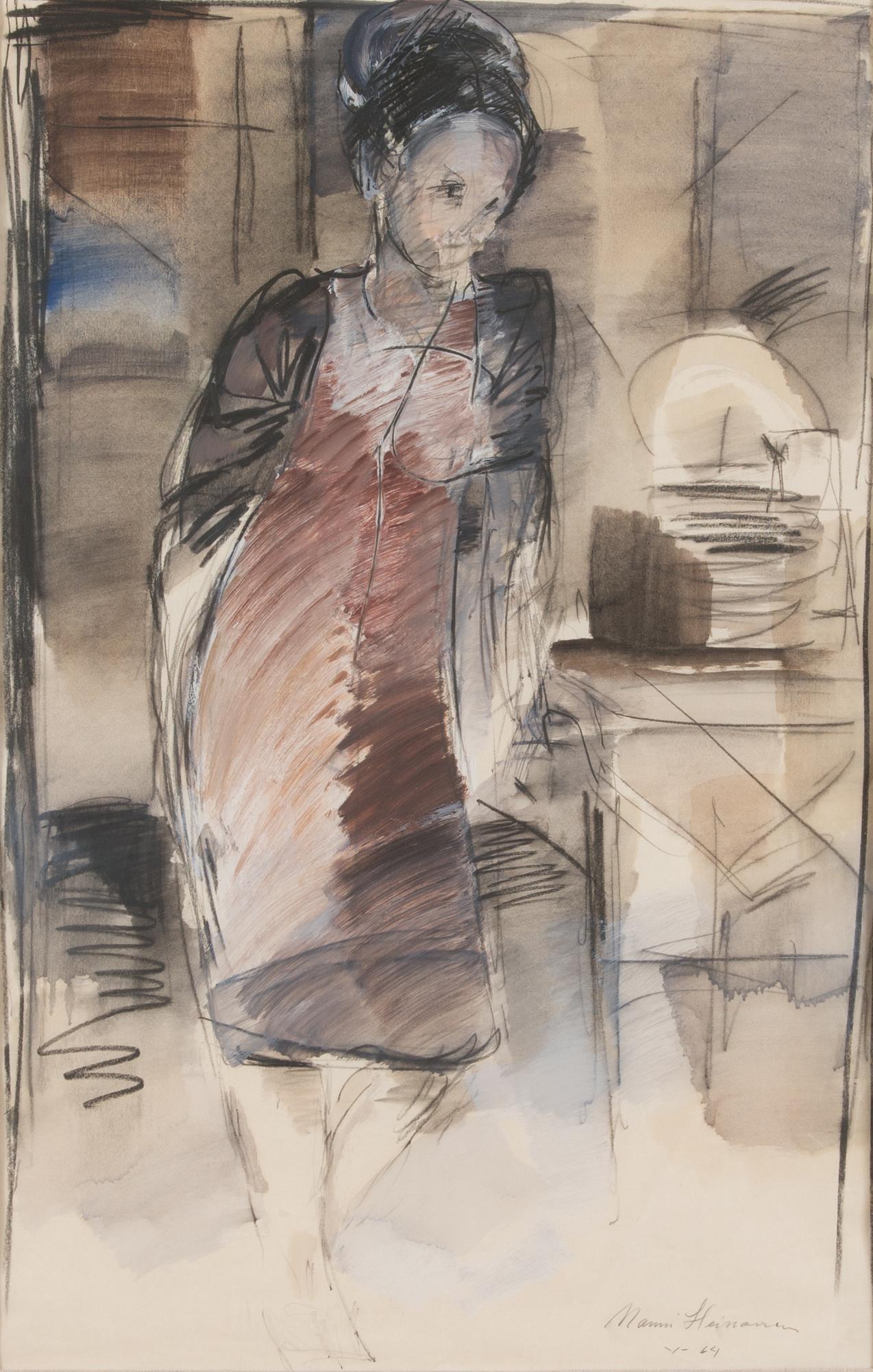 Mauri Heinonen, mixed media on paper, signed and dated -64.