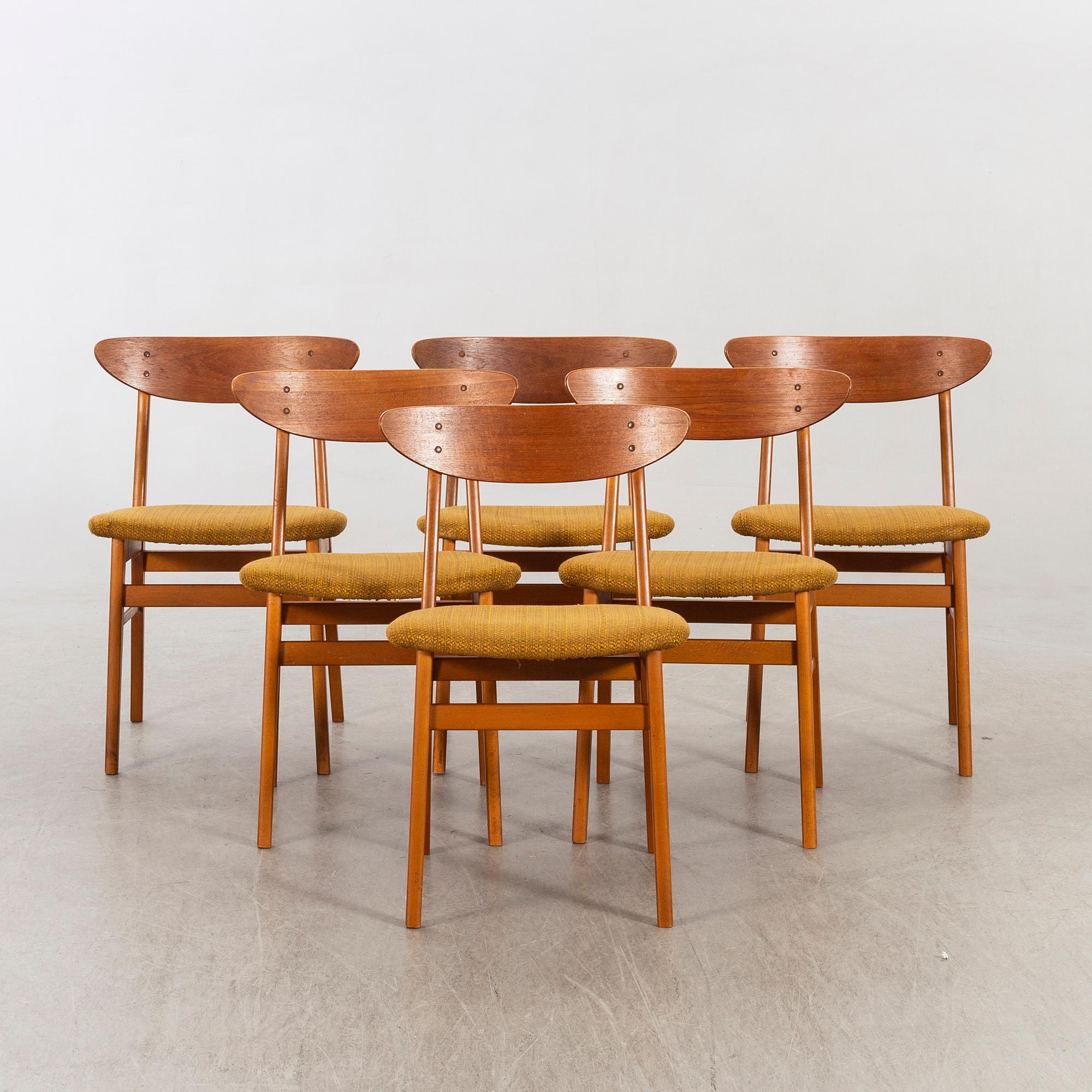 Stolar, 6 st Farstrup Danmark för IKEA, "Monaco",1900-talets mitt.
