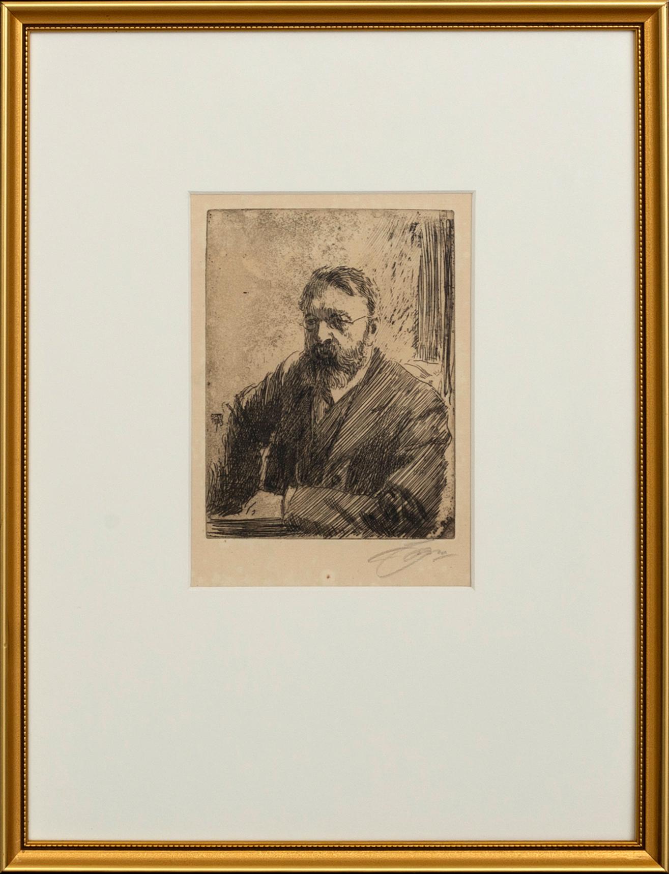 Anders Zorn, a signed etching from 1909.