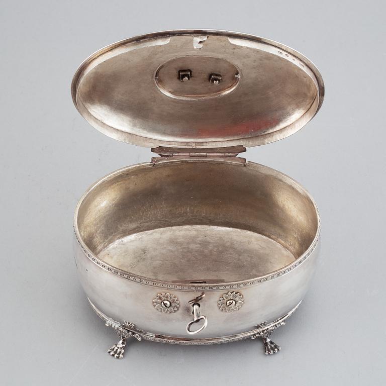 Johan Petter Grönvall, sockerskrin, silver, Stockholm 1820. Karl Johan.