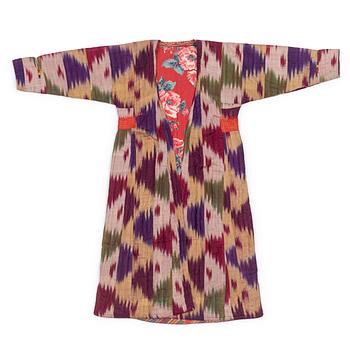 510. A woman’s Chapan, silk and cotton Ikat, Central Asia, 1880s.