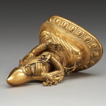 LOBZANG KALZANG GYATSO, förgylld brons. Qing dynastin (1644-1912).