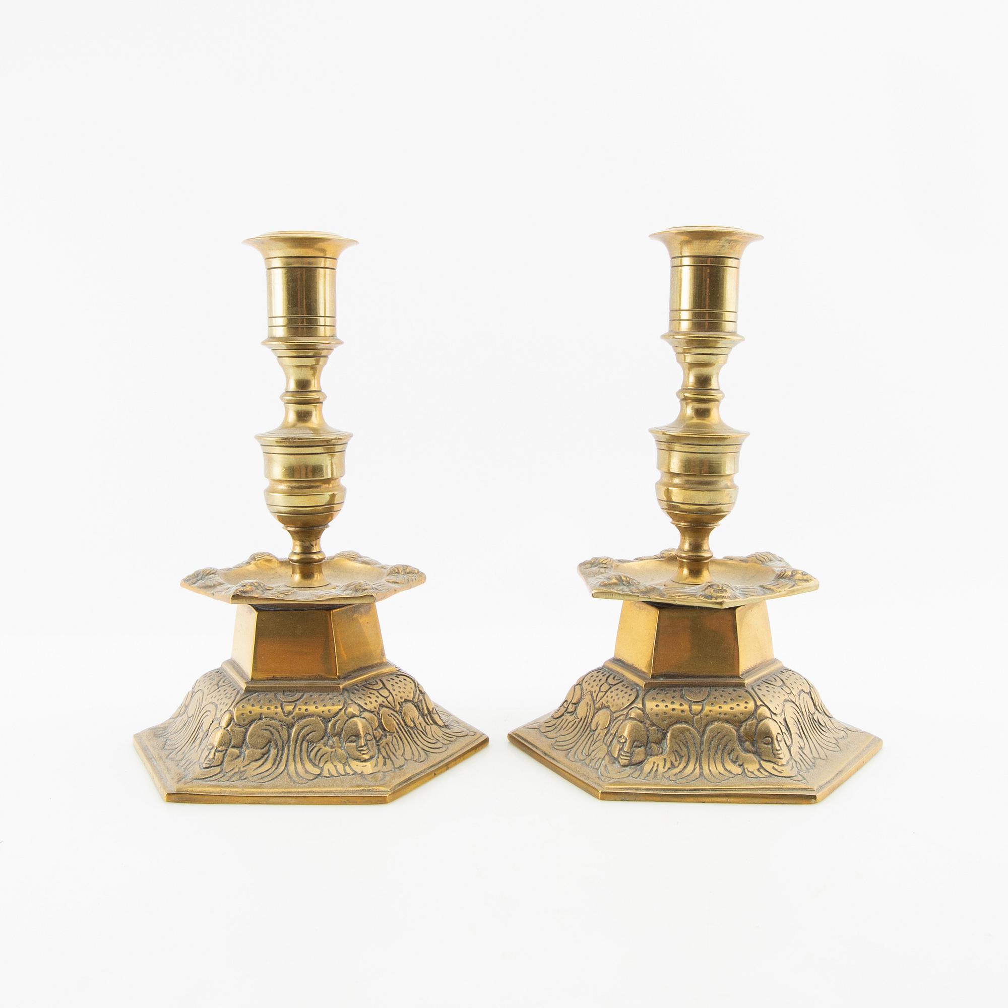 Candelabras, a pair, Baroque style, first half of the 20th century.