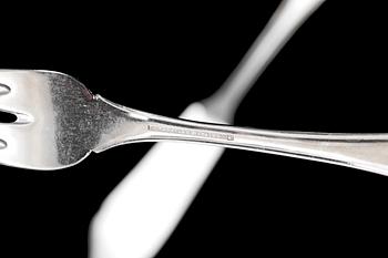 FISKBESTICK, 36 delar, nysilver, 1900-tal.