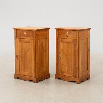 Bedside tables, a pair, first half of the 20th century.