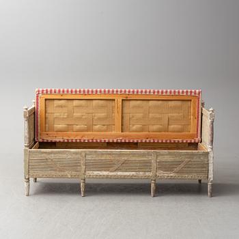 A Gustavian sofa, late 18th Century.