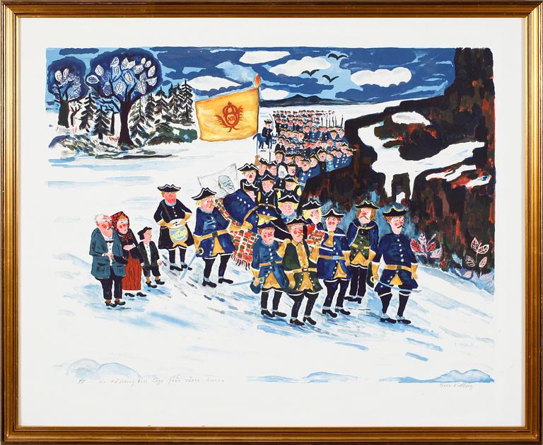 SVEN LIDBERG, färglitografi, signerad, PT.