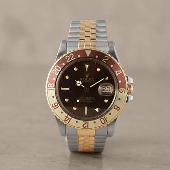 ROLEX, Oyster Perpetual, GMT-Master, Chronometer, "Root Beer, Nipple dial", armbandsur, 40 mm,