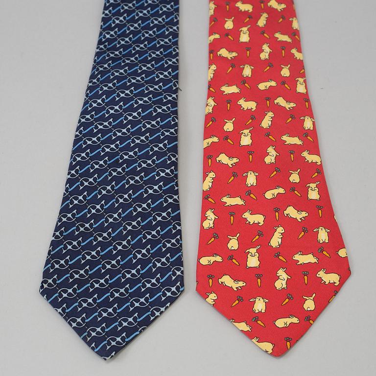 A set of four ties by Hermès.