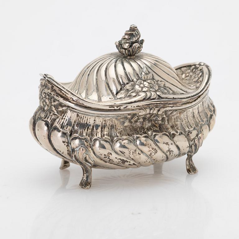 Silver sugar bowl, Historicism, Germany, early 20th century.
