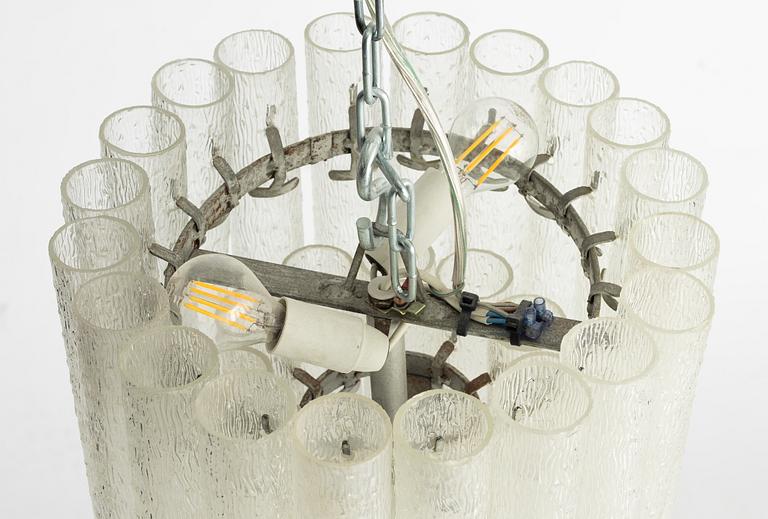 A glass chandelier, late 20th century.