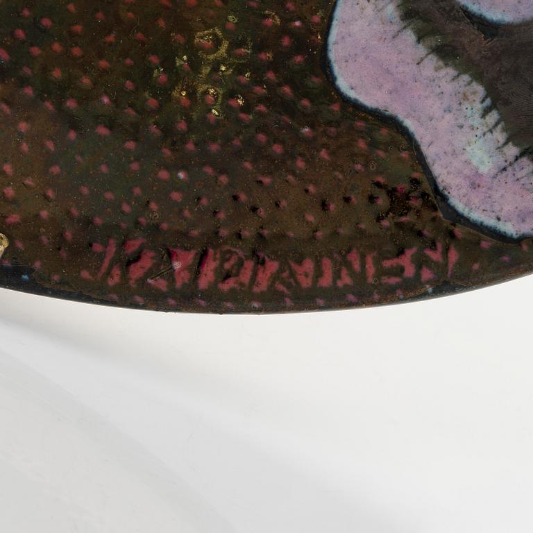 Birger Kaipiainen, dekorationsfat, keramik, signed Kaipiainen, Arabia.