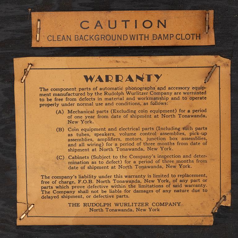 Jukebox, Wurlitzer, modell 2104, Rudolph Wurlitzer Company, North Tonawanda, New York, USA, 1957.