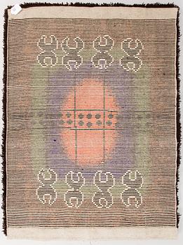 HANNAMAIJA TEISKO, A long pile ryijy rug. Circa 147x109 cm. Design year 1964.