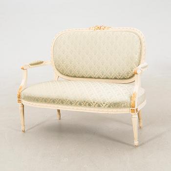 Sofa group in the Gustavian style, mid/second half of the 20th century.