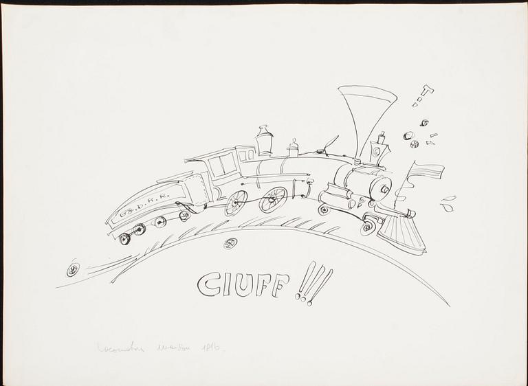 FRANCO COSTA, 3 st, skisser/blandteknik, signerade.