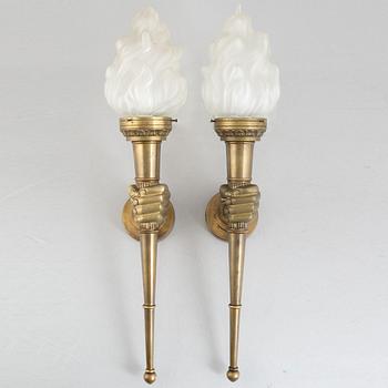 Vägglampor, ett par, Atelier Petitot, 1900-talets mitt.