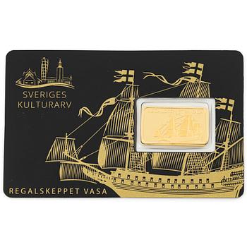 Guldtacka, 999.9, "Regalskeppet Vasa", Schöne edelmetaal.