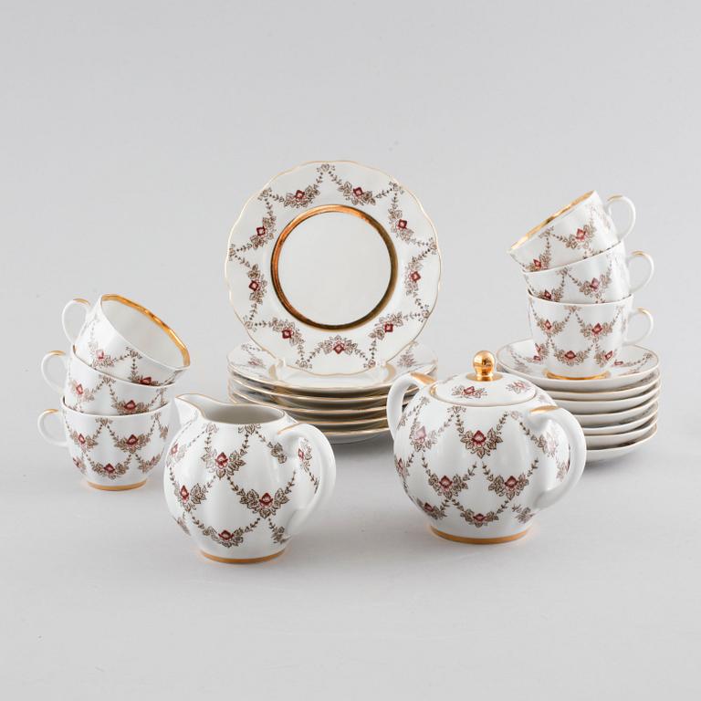 14 pcs tableware by Lomonosov, second half of the 20th century.