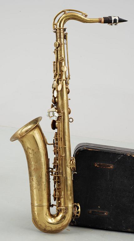 SAXOFON, metall, märkt "True Sound", 1900-tal.