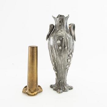 Vase Jugend early 20th century pewter.