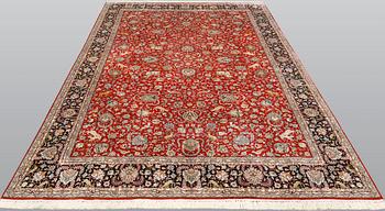 A pictoral orientalisk silk carpet, ca 284 x 180 cm.
